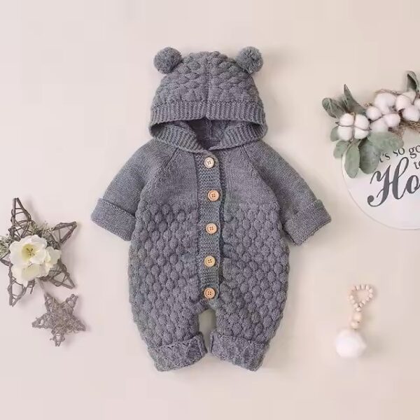 OSSS BabyShop - New Born Organic Cotton jumpsuits rompers sweater Grey